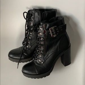 Sz 7.5 Guess ‘Gimmy’ Black Combat Boots